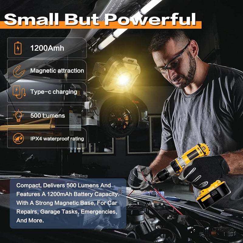 Kunhe 4 Pack Christmas Stocking Stuffers Gifts for Men Adults Him Dad Mini 500 Lumens 1200 MAh Magnetic Led Work Light Rechargeable for Car Repairing Emergency Light - Image 4